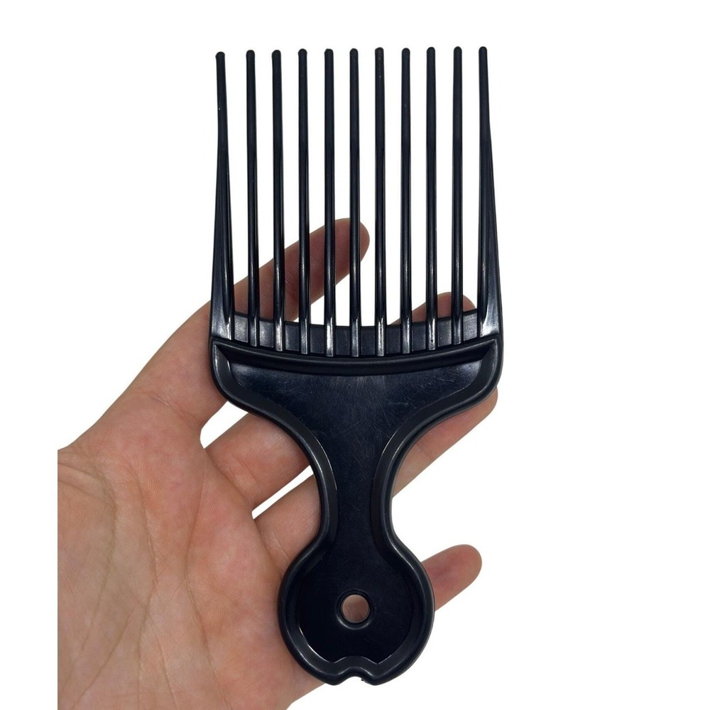 VTG Black Plastic Hair‎ Pick Comb Afro Fluff Volume Styling Tool All Hair Types